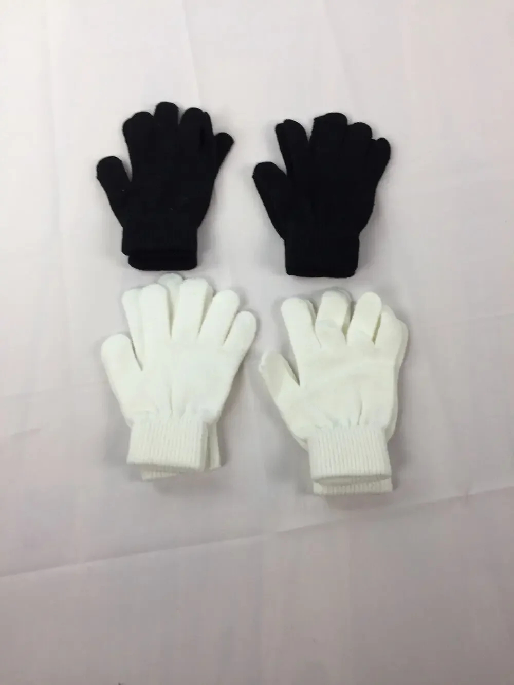 Unbranded 2 Sets Knit Gloves - One Size Black/ White